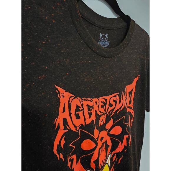 Aggretsuko by Sanrio Short Sleeve Graphic Black Red Tshirt Size Small - Picture 3 of 5